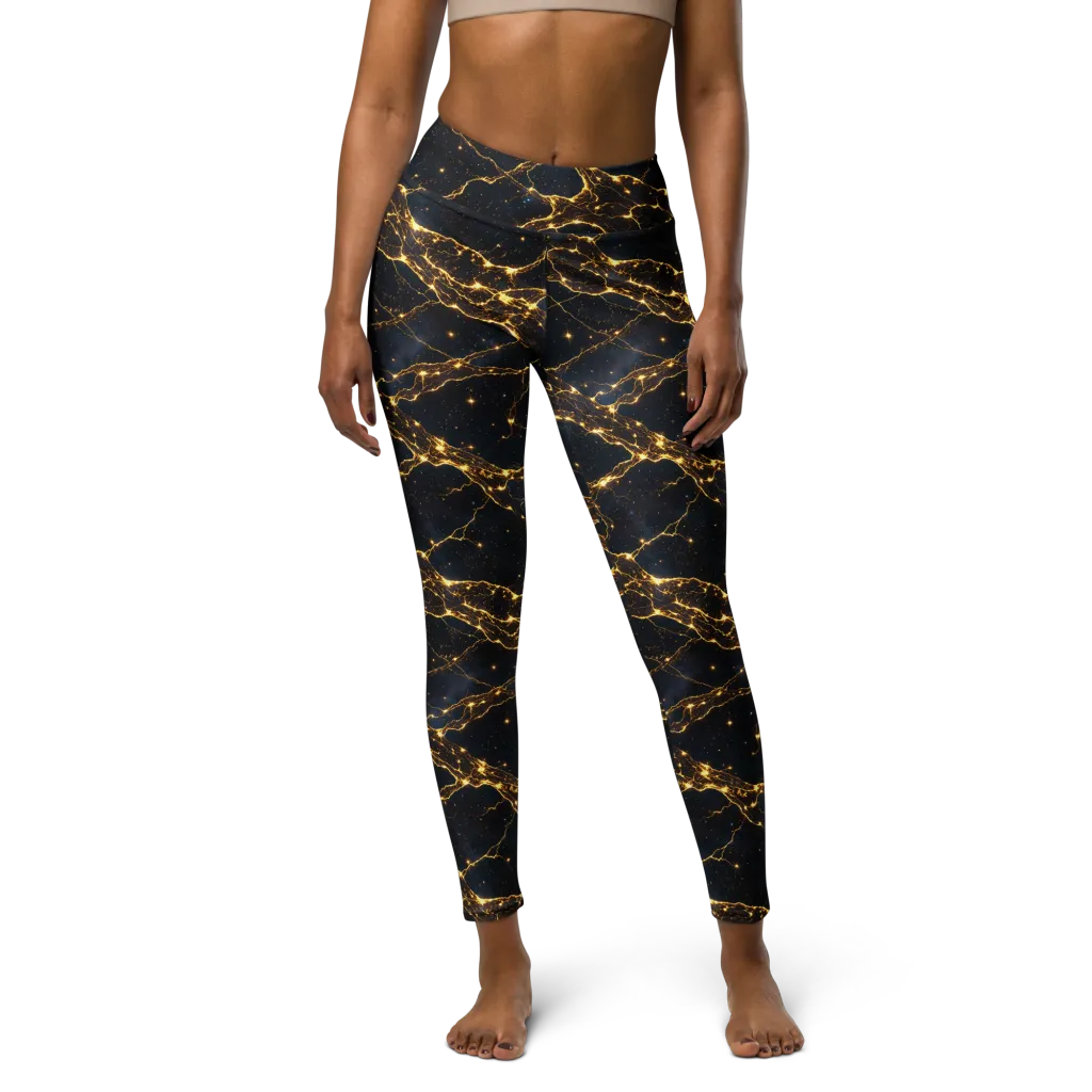 Midnight Fulgurite on Yoga Leggings — Front