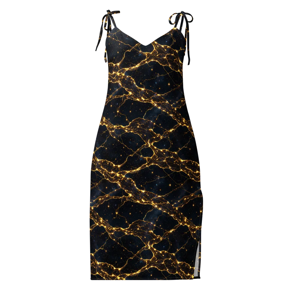 Midnight Fulgurite on Slip Dress — Front