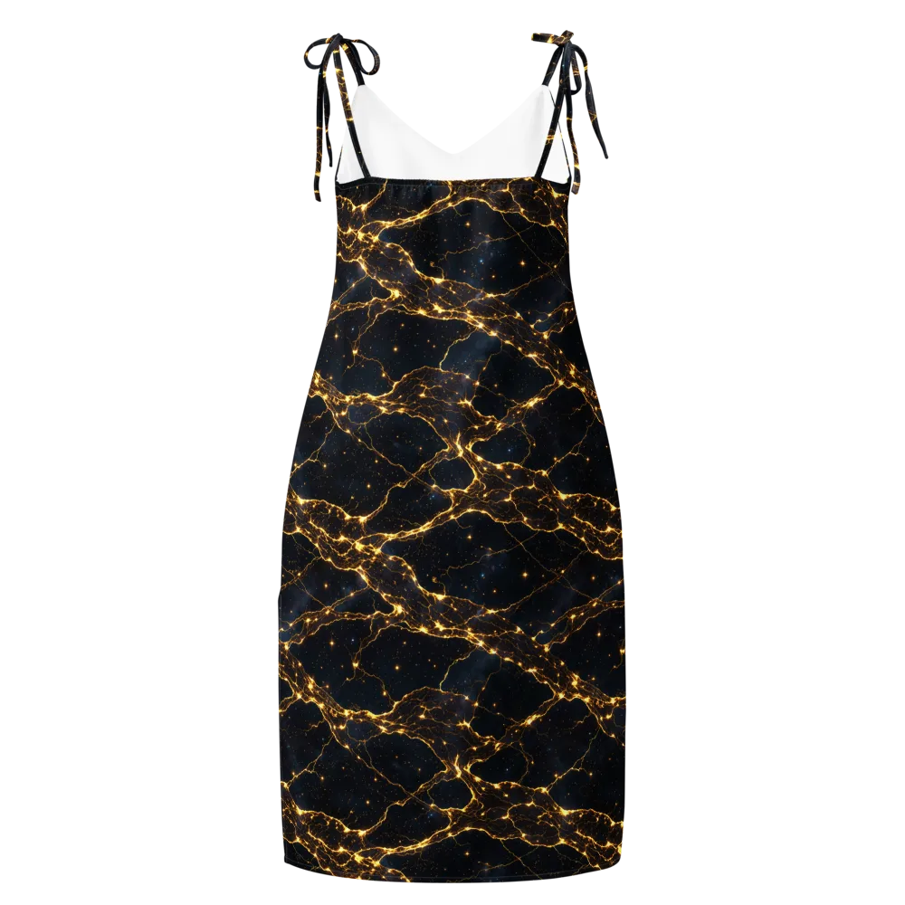 Midnight Fulgurite on Slip Dress — Back