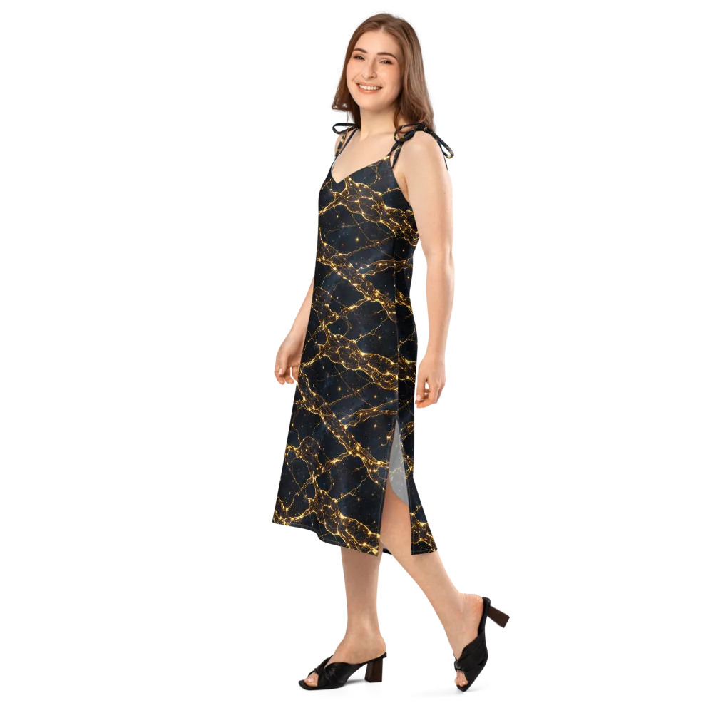 Midnight Fulgurite on Slip Dress — Left Front