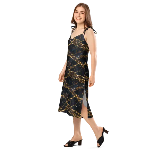 Midnight Fulgurite on a Slip Dress