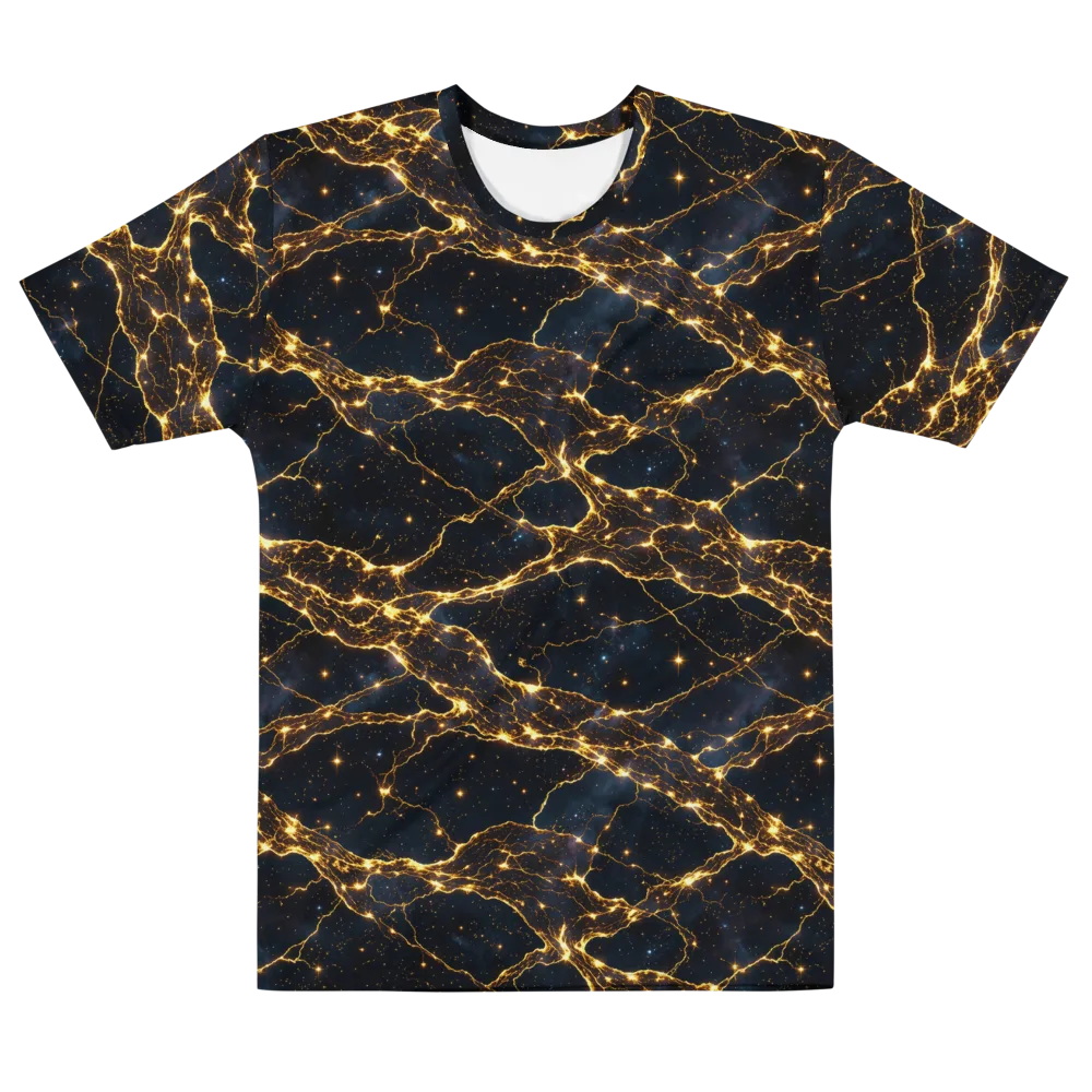 Midnight Fulgurite on Men's Cotton Crew Neck T-Shirt — Front
