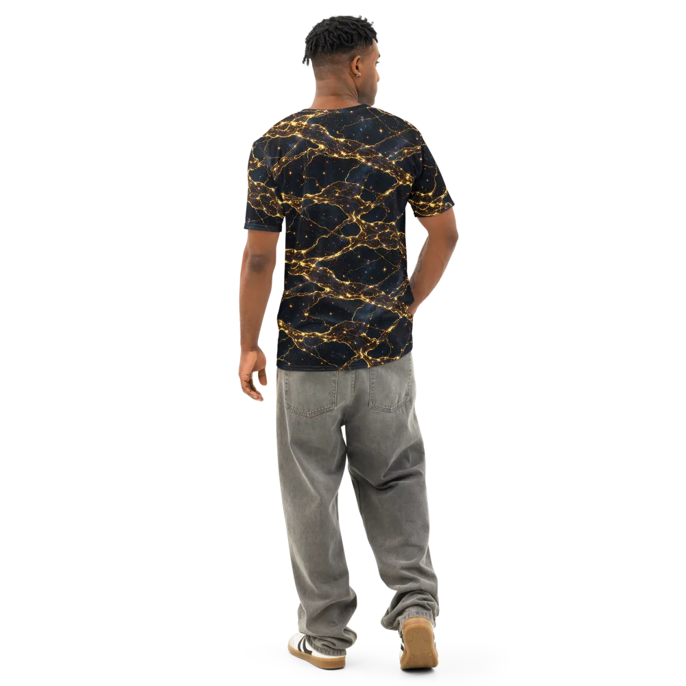 Midnight Fulgurite on Men's Cotton Crew Neck T-Shirt — Back