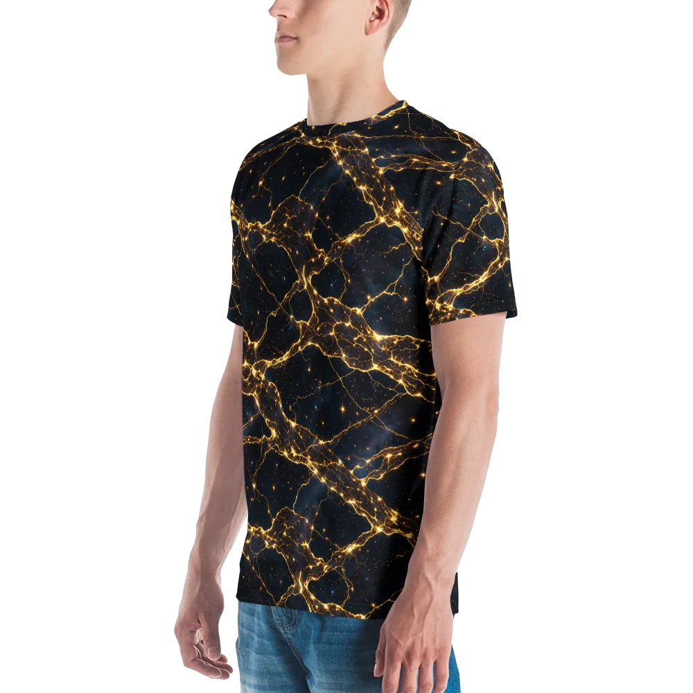 Midnight Fulgurite on Men's Crew Neck T-Shirt — Left