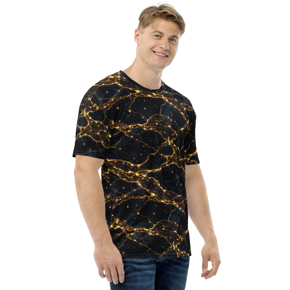 Midnight Fulgurite on Men's Crew Neck T-Shirt — Right