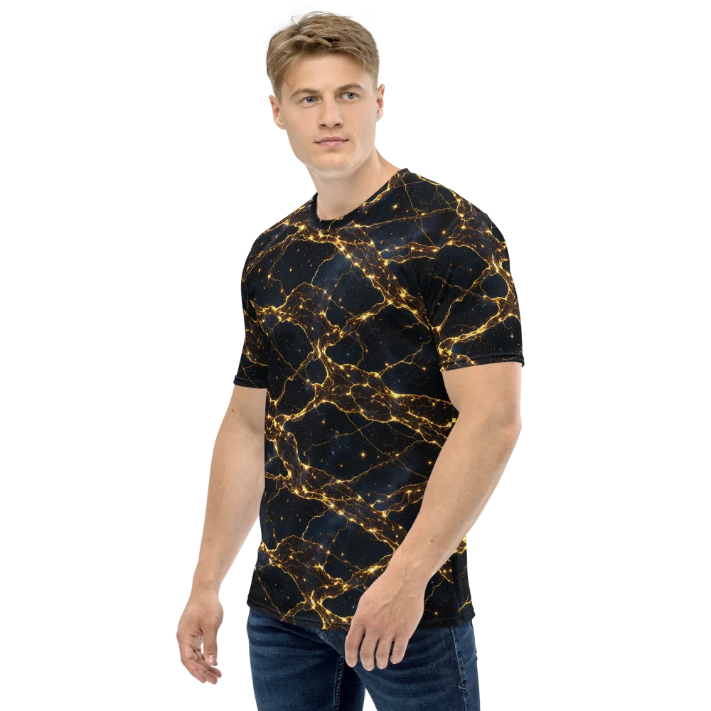 Midnight Fulgurite on Men's Crew Neck T-Shirt — Left