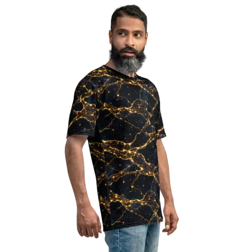 Midnight Fulgurite on a Men's Crew Neck T-Shirt