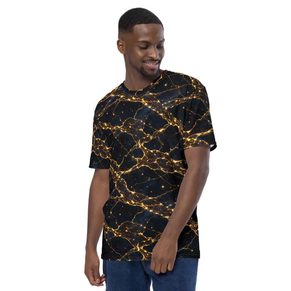 Midnight Fulgurite on Men's Crew Neck T-Shirt — Left