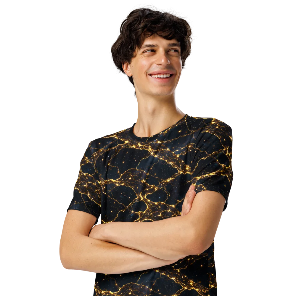 Midnight Fulgurite on Men's Crew Neck T-Shirt — Left Front