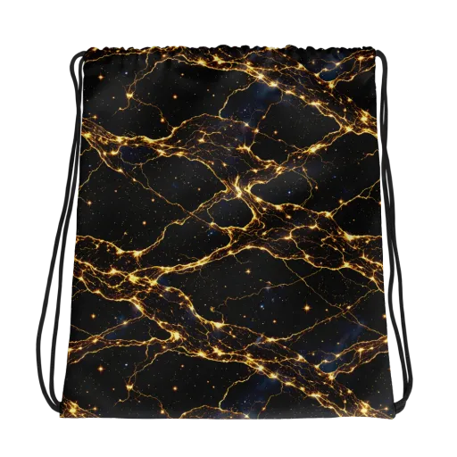Midnight Fulgurite on a Drawstring Bag