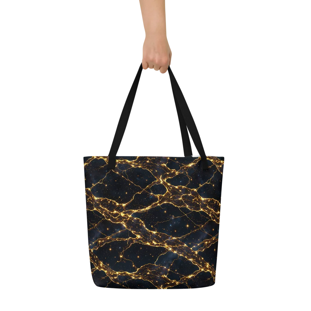 Midnight Fulgurite on Large Tote Bag W/ Pocket — Front