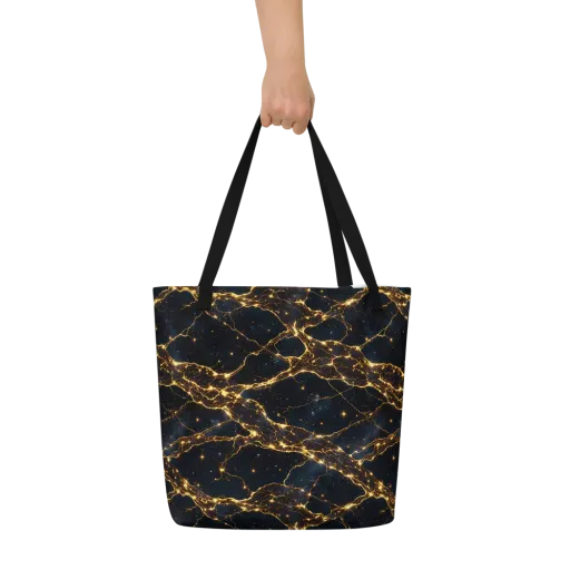 Midnight Fulgurite on a Large Tote Bag W/ Pocket