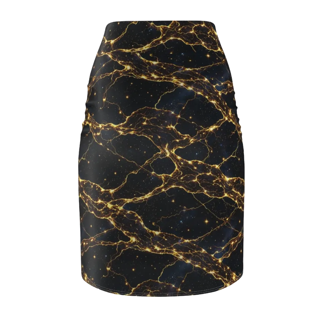 Midnight Fulgurite on Pencil Skirt — Back