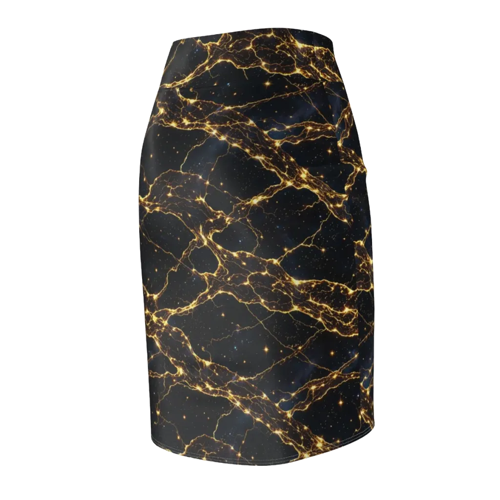 Midnight Fulgurite on Pencil Skirt — Back Side