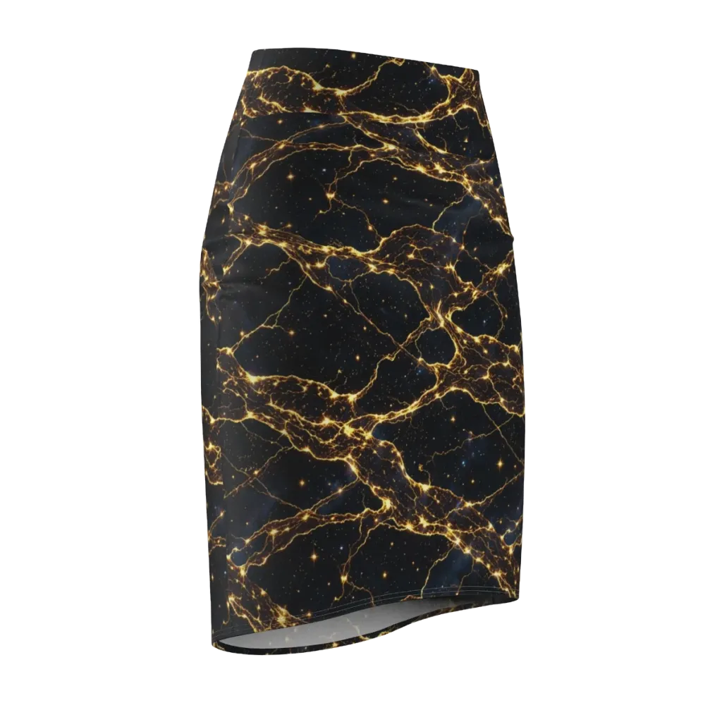 Midnight Fulgurite on Pencil Skirt — Front Side