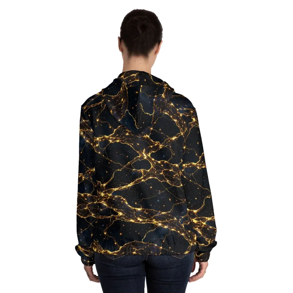 Midnight Fulgurite on Women's Full-Zip Hoodie — Back On Person