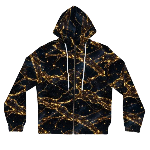 Midnight Fulgurite on a Women's Full-Zip Hoodie