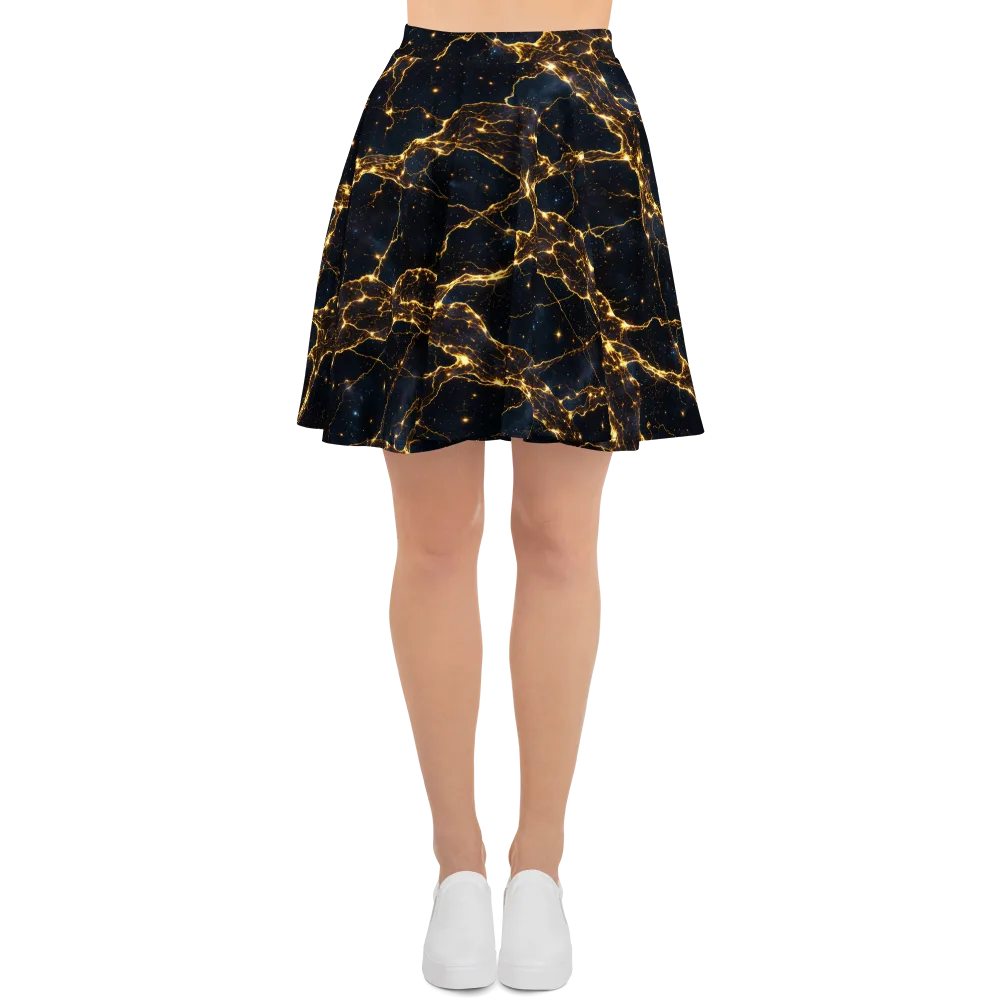 Midnight Fulgurite on Skater Skirt — Front
