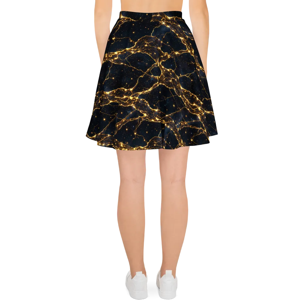 Midnight Fulgurite on Skater Skirt — Back