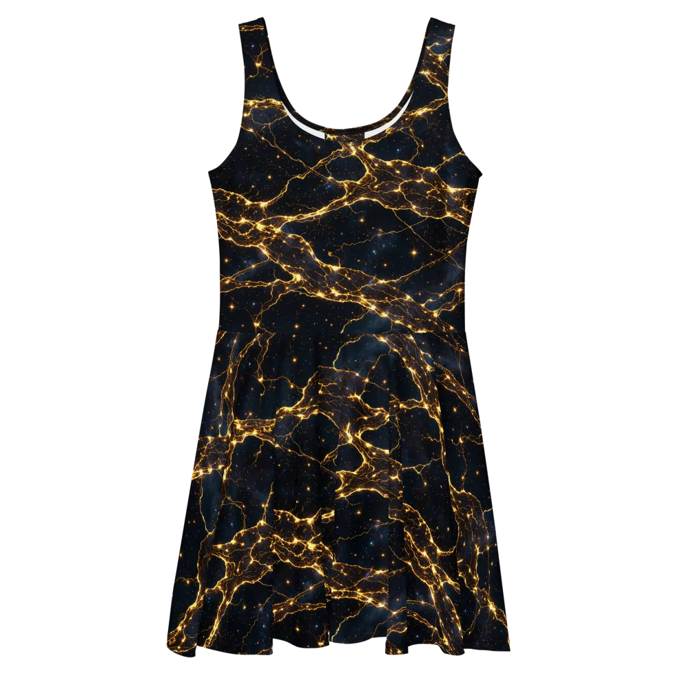Midnight Fulgurite on Skater Dress — Front