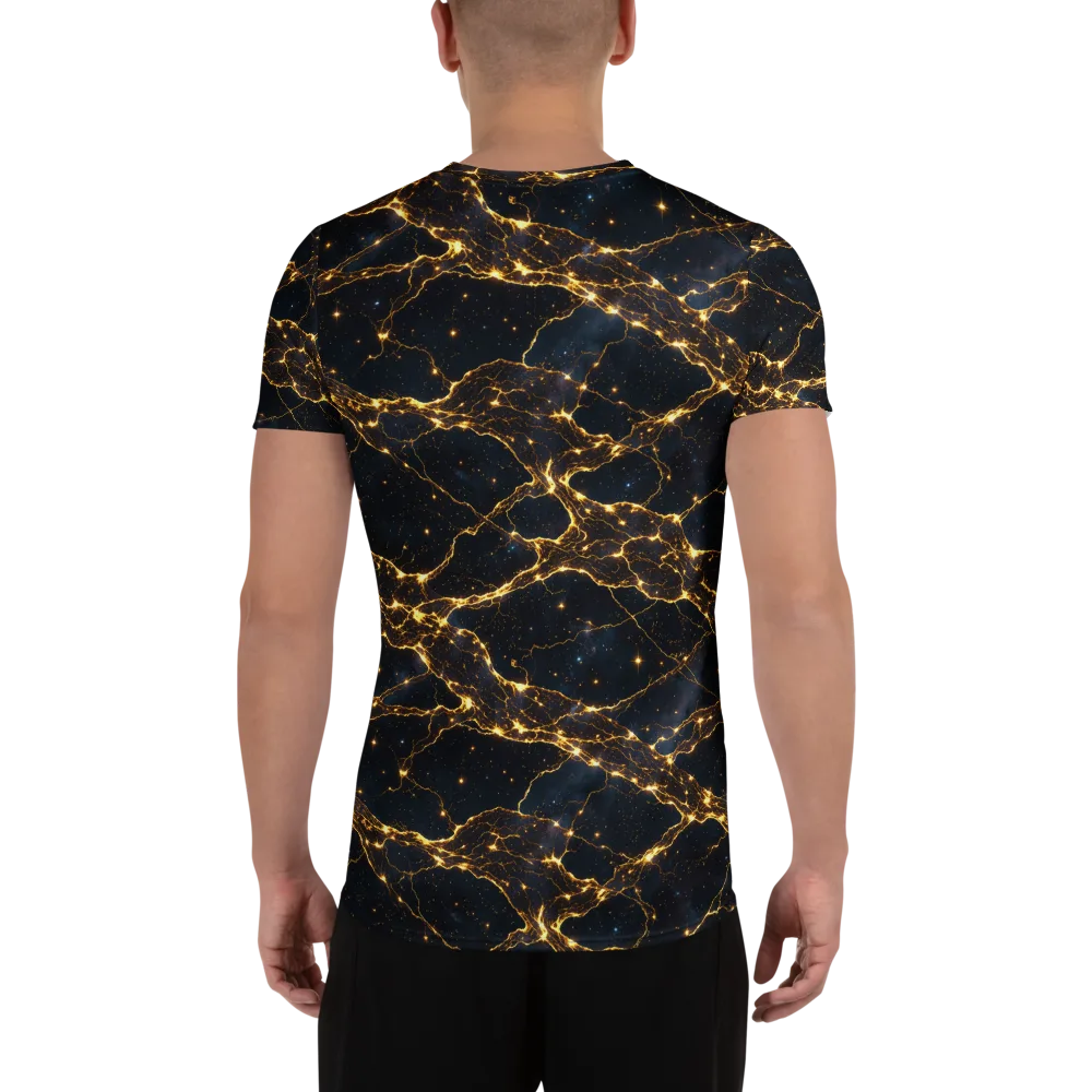 Midnight Fulgurite on Men's Athletic T-Shirt — Back