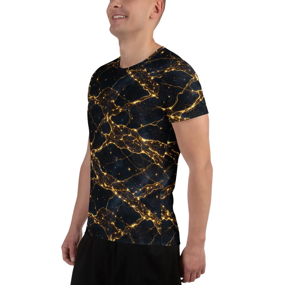 Midnight Fulgurite on Men's Athletic T-Shirt — Left