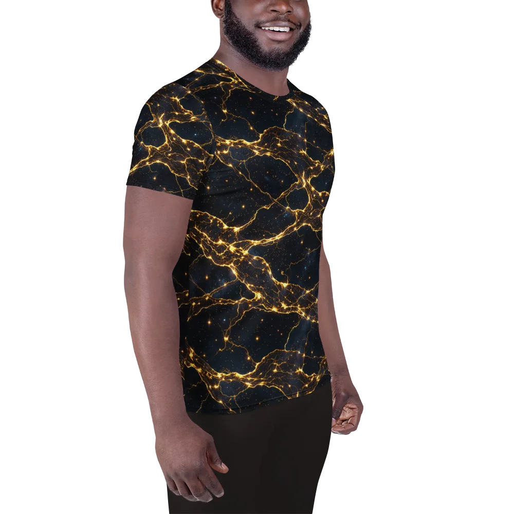 Midnight Fulgurite on Men's Athletic T-Shirt — Right