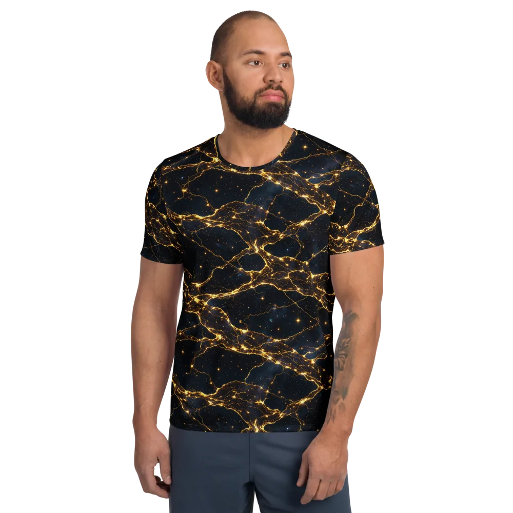 Midnight Fulgurite on Men's Athletic T-Shirt — Front