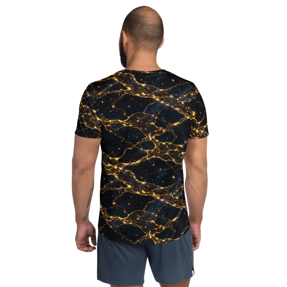 Midnight Fulgurite on Men's Athletic T-Shirt — Back