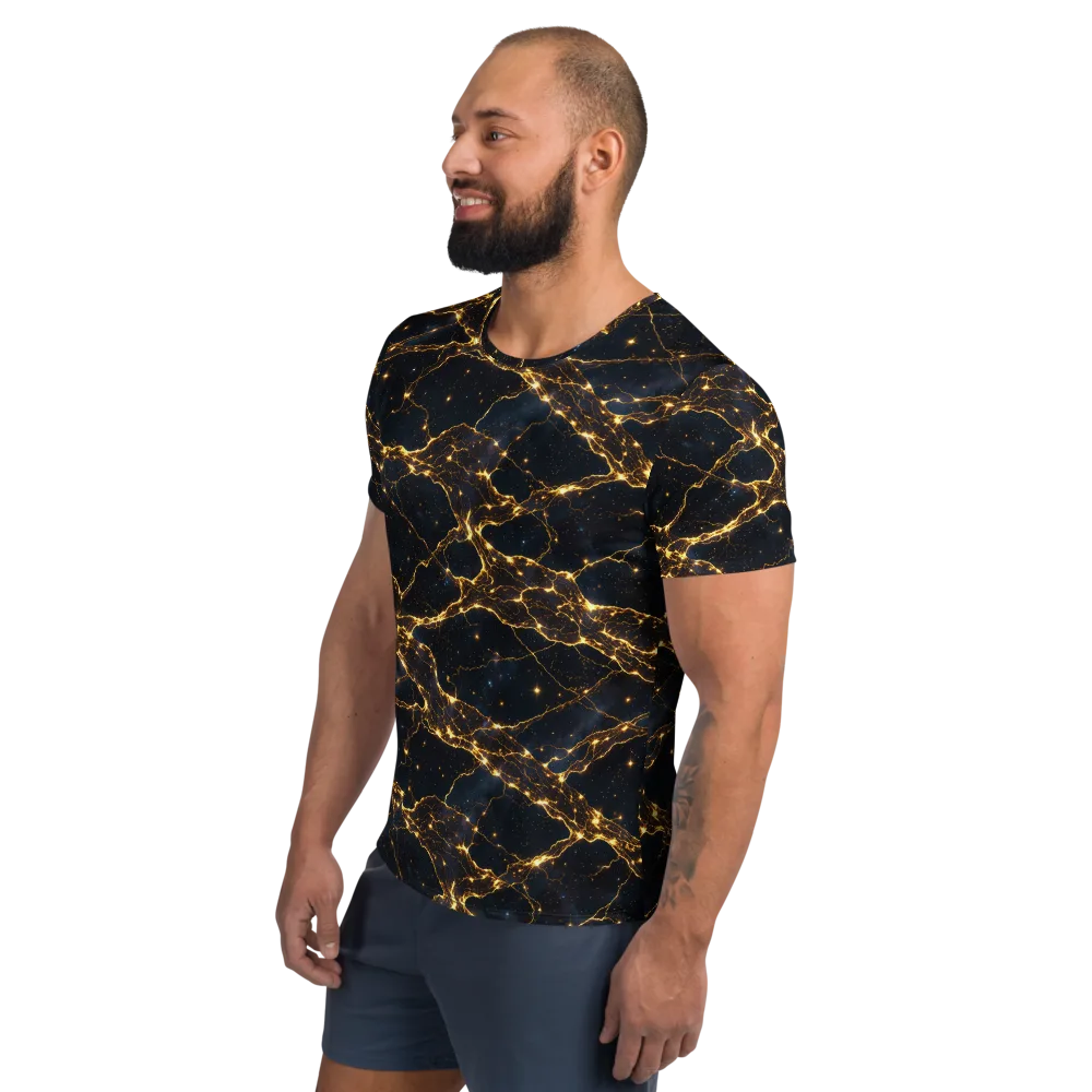 Midnight Fulgurite on Men's Athletic T-Shirt — Left