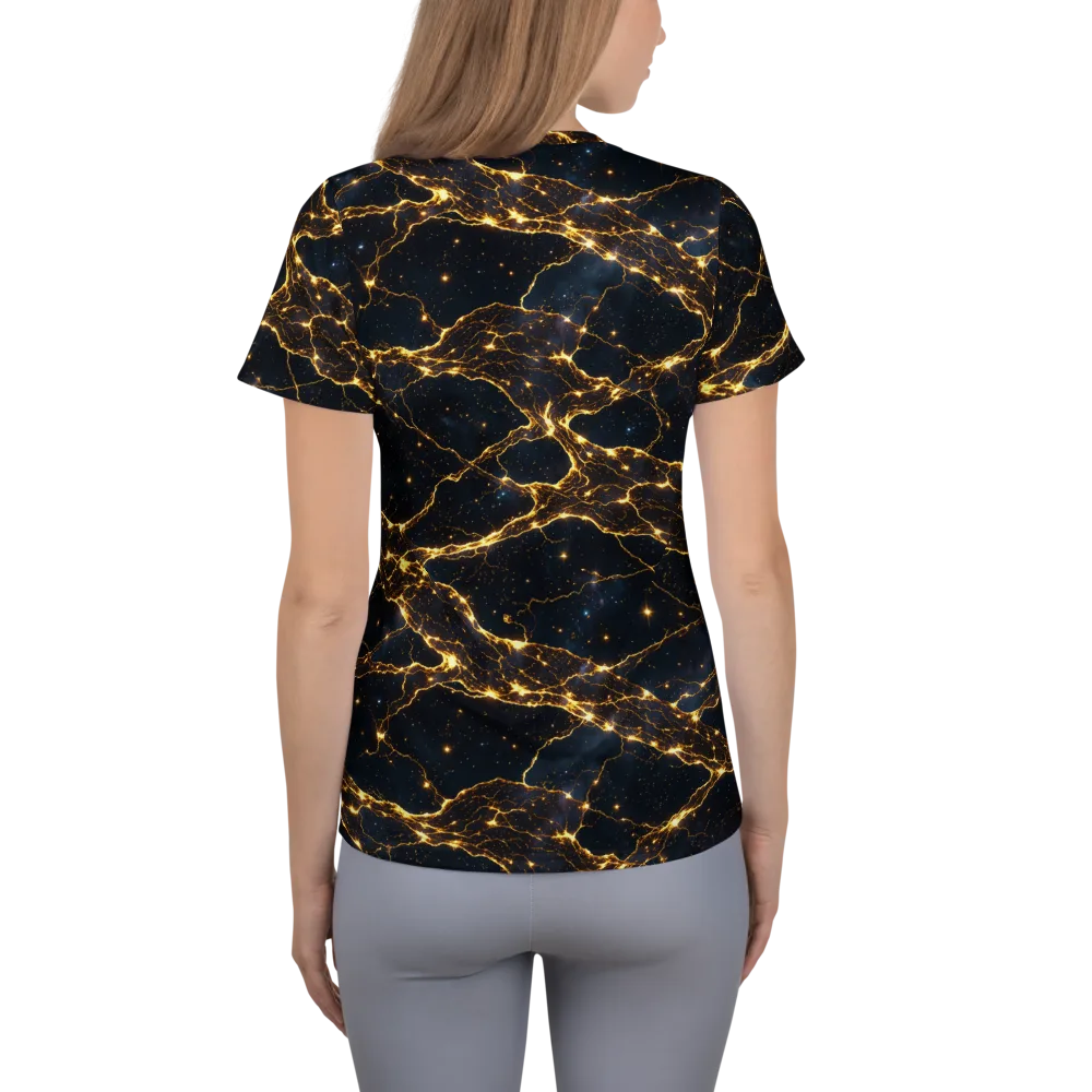 Midnight Fulgurite on Women's Athletic T-Shirt — Back