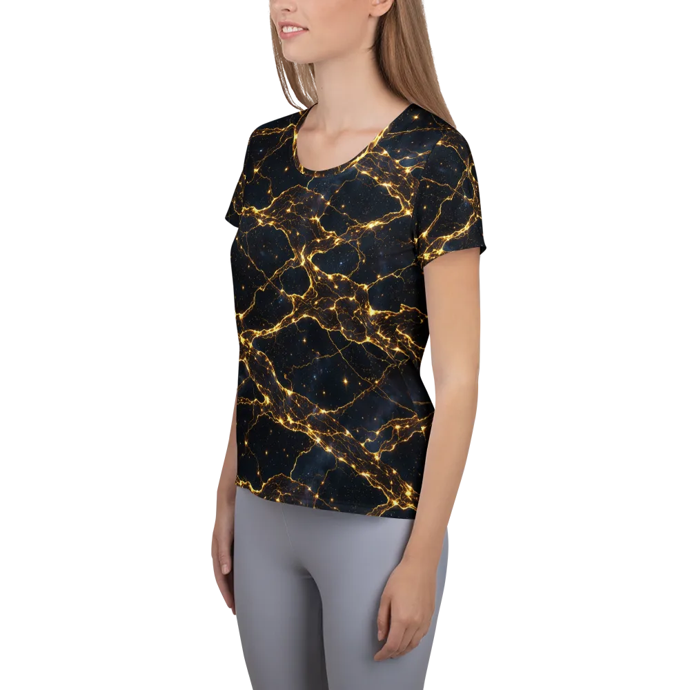 Midnight Fulgurite on Women's Athletic T-Shirt — Left