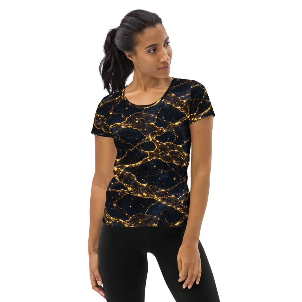 Midnight Fulgurite on Women's Athletic T-Shirt — Front