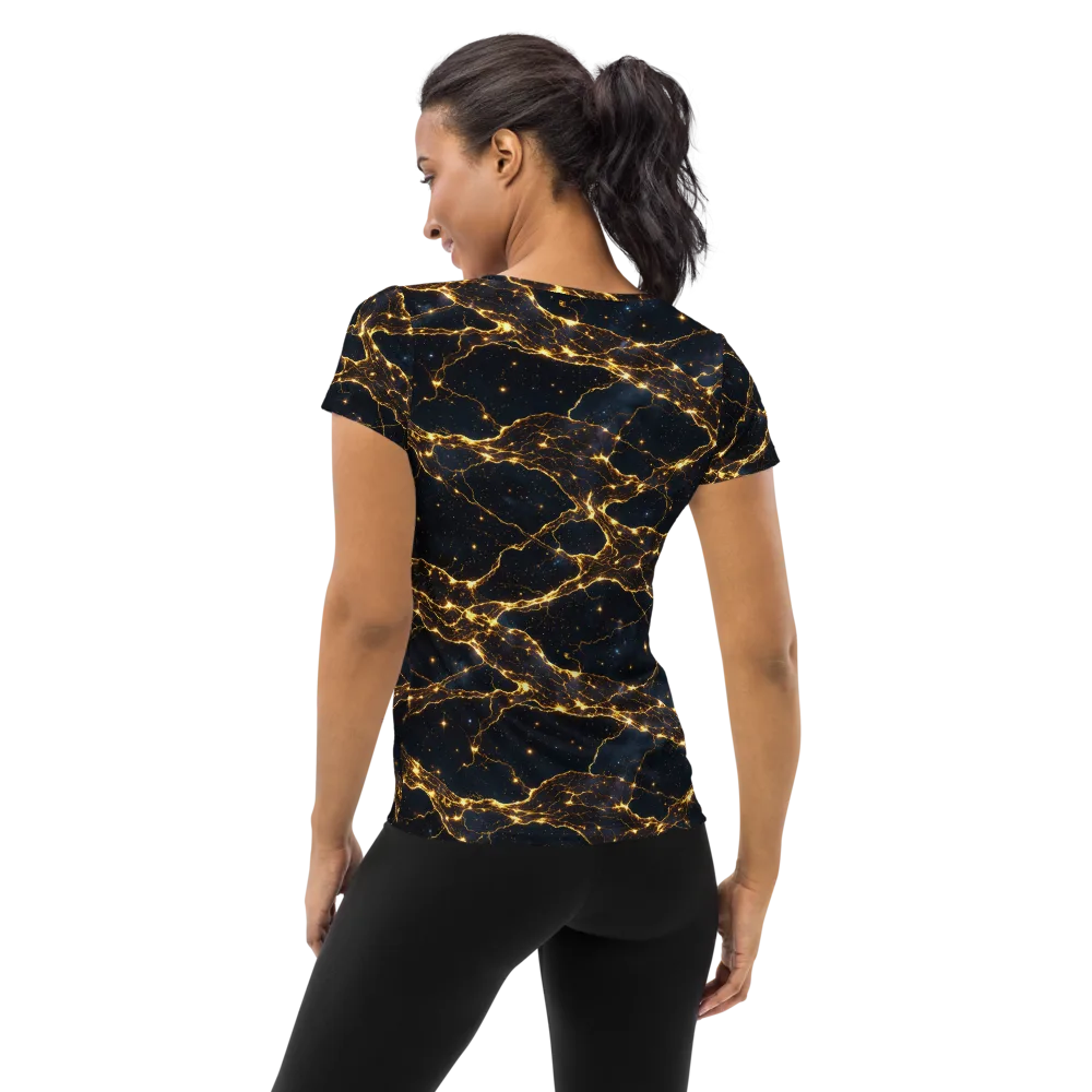 Midnight Fulgurite on Women's Athletic T-Shirt — Back