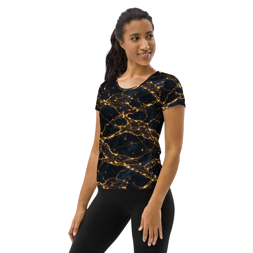 Midnight Fulgurite on Women's Athletic T-Shirt — Left