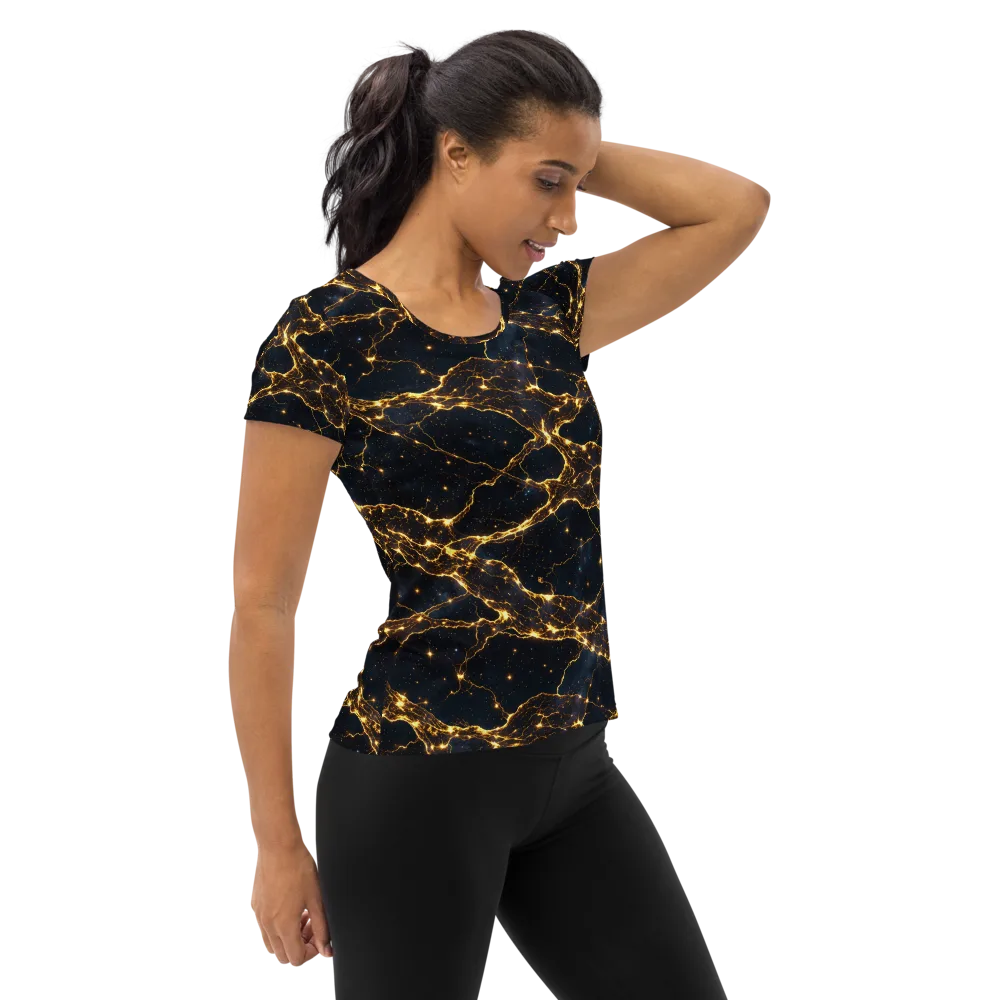 Midnight Fulgurite on Women's Athletic T-Shirt — Right