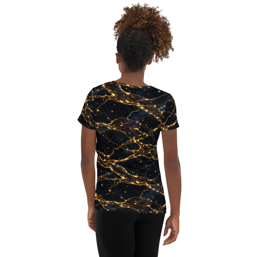 Midnight Fulgurite on Women's Athletic T-Shirt — Back