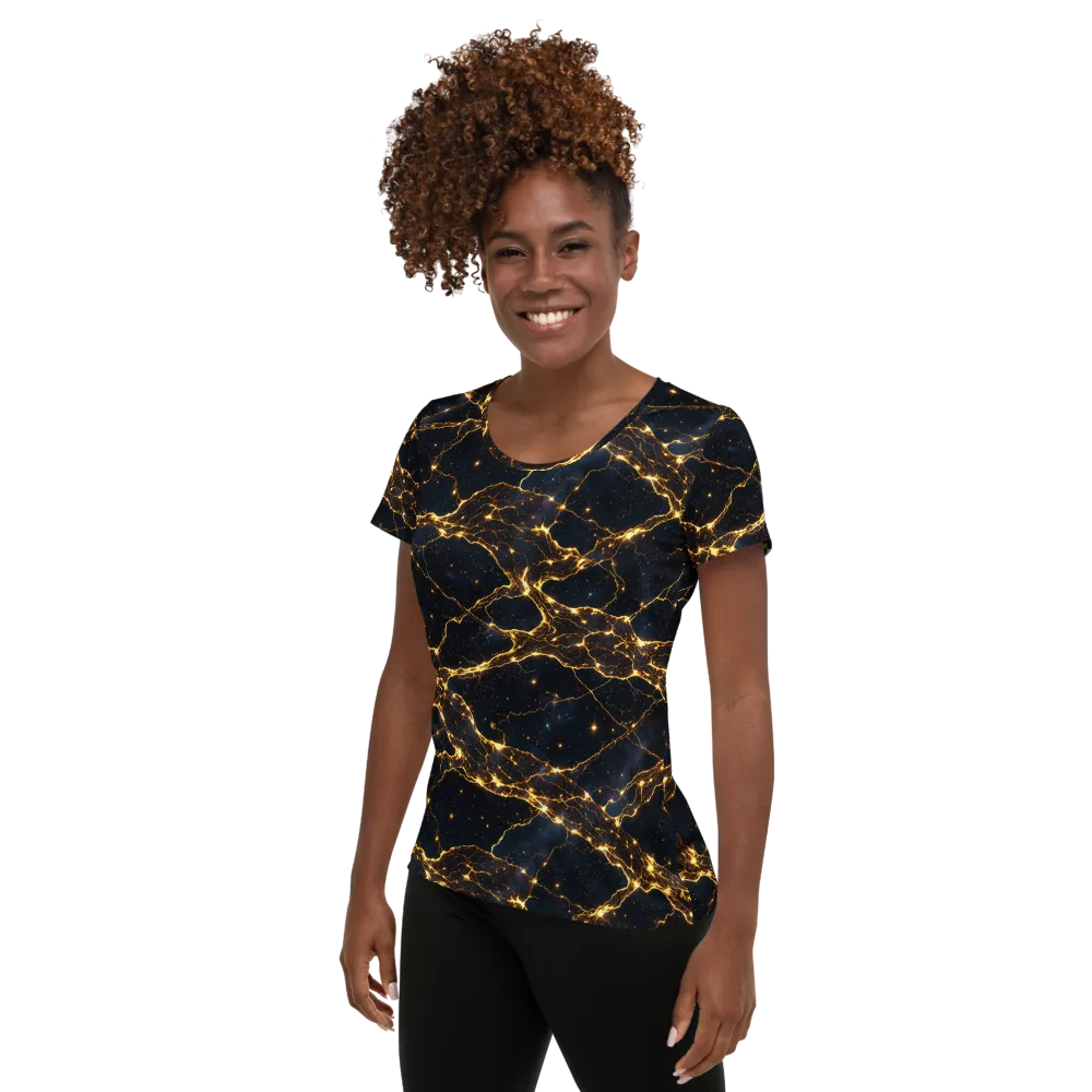 Midnight Fulgurite on Women's Athletic T-Shirt — Left