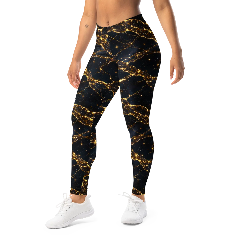 Midnight Fulgurite on Leggings — Left Front