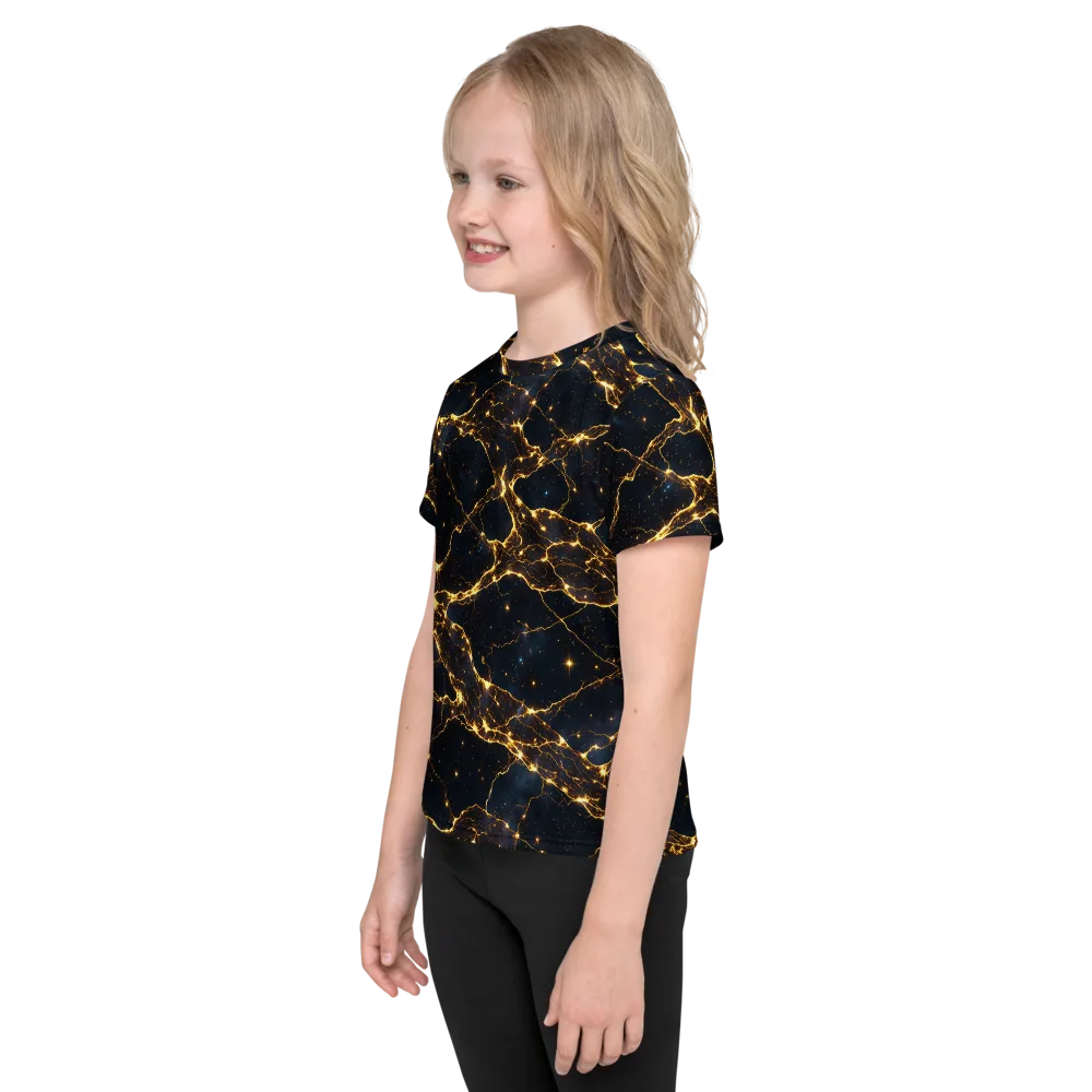 Midnight Fulgurite on Kids Crew Neck T-Shirt — Left
