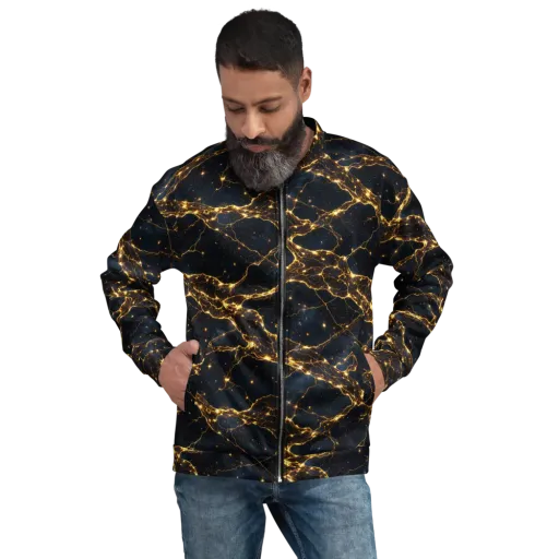 Midnight Fulgurite on a Bomber Jacket