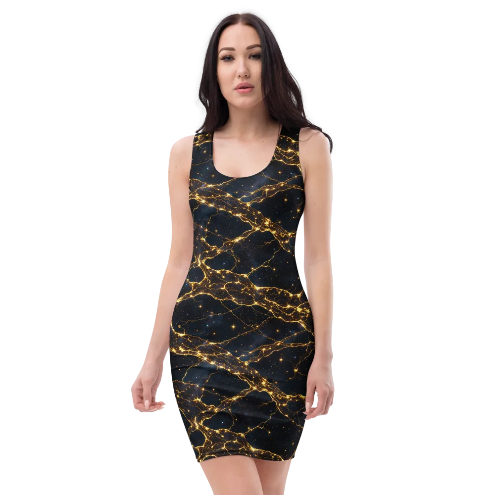 Midnight Fulgurite on Bodycon Dress — Front