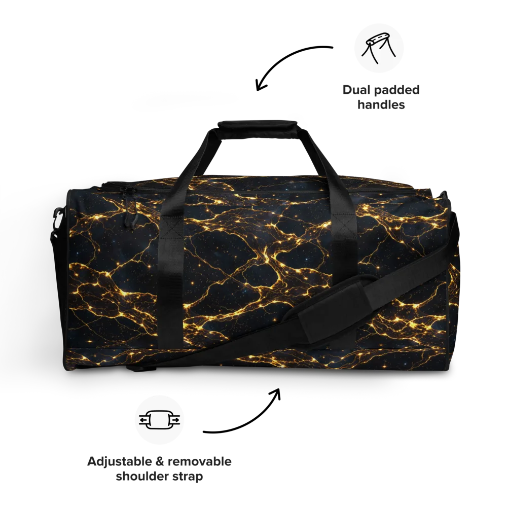 Midnight Fulgurite on Duffle Bag — Front