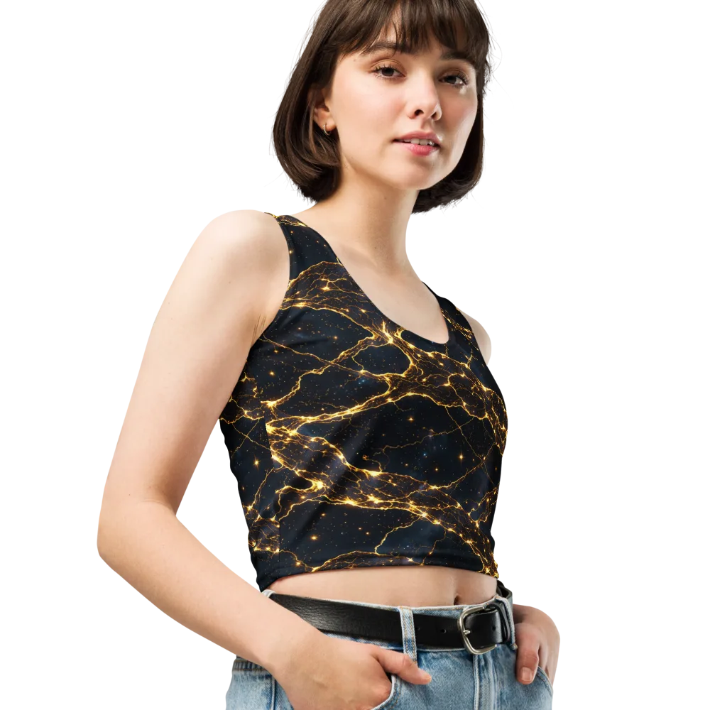 Midnight Fulgurite on Crop Top — Right Front