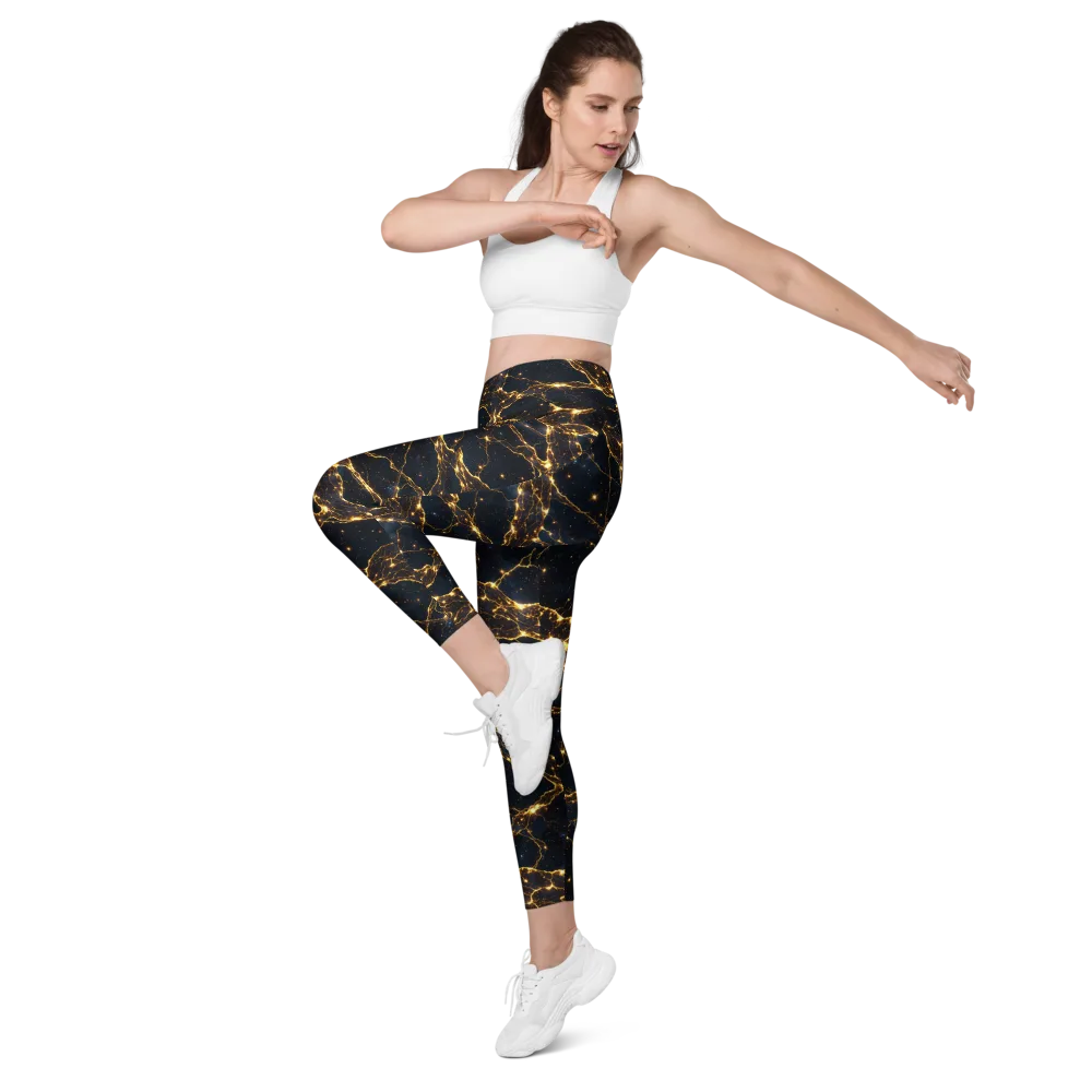 Midnight Fulgurite on Leggings with Pockets — Left Front