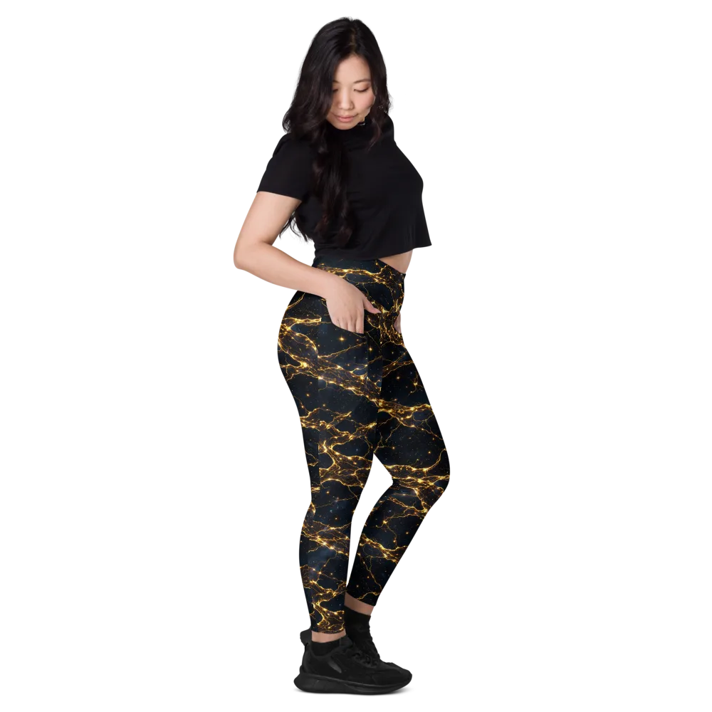 Midnight Fulgurite on Leggings with Pockets — Right