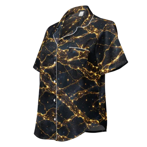 Midnight Fulgurite on a Women's Short Sleeve Pajama Top