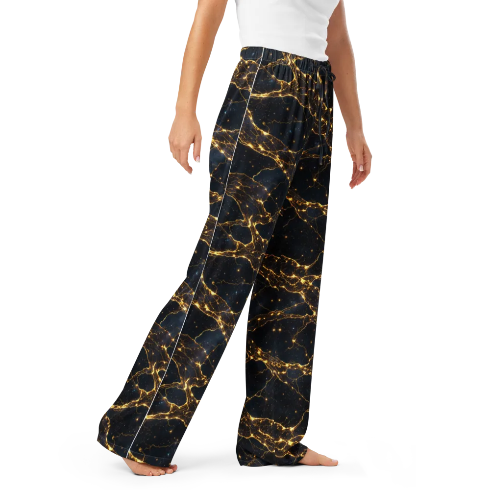Midnight Fulgurite on Women's Pajama Pants — Right Front