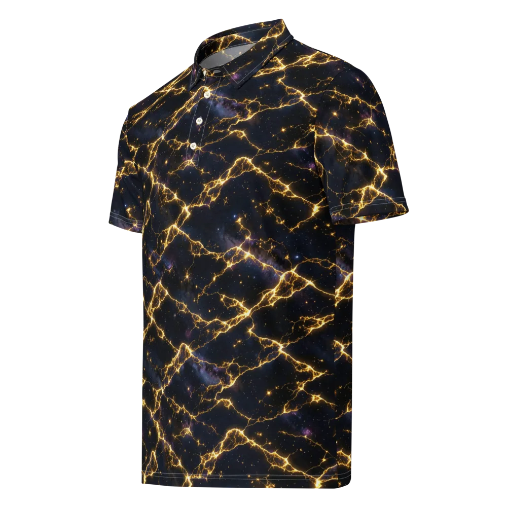 Celestial Veins on Men's Slim Fit Polo Shirt — Left Front
