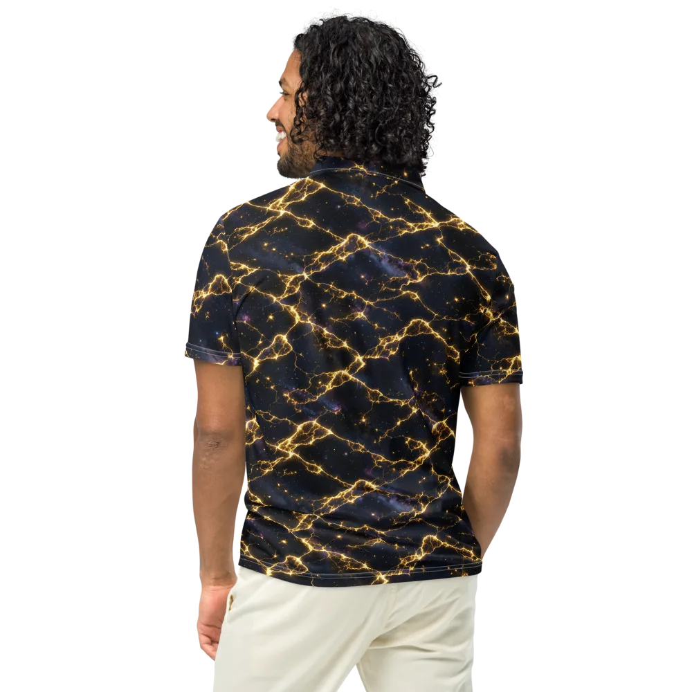 Celestial Veins on Men's Slim Fit Polo Shirt — Back